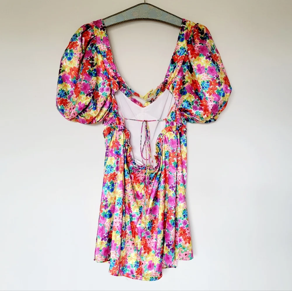 For Love And Lemons Merrill Puff Sleeve Mini Dress - Picture 9 of 14